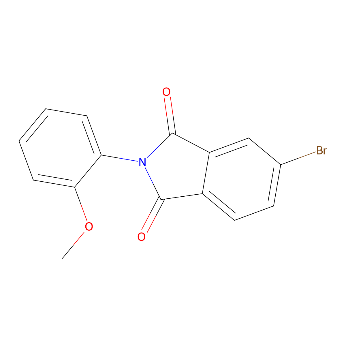5-Bromo-2-(2-methoxyphenyl)isoindoline-1,3-dione molecular structure, CAS 82104-70-9