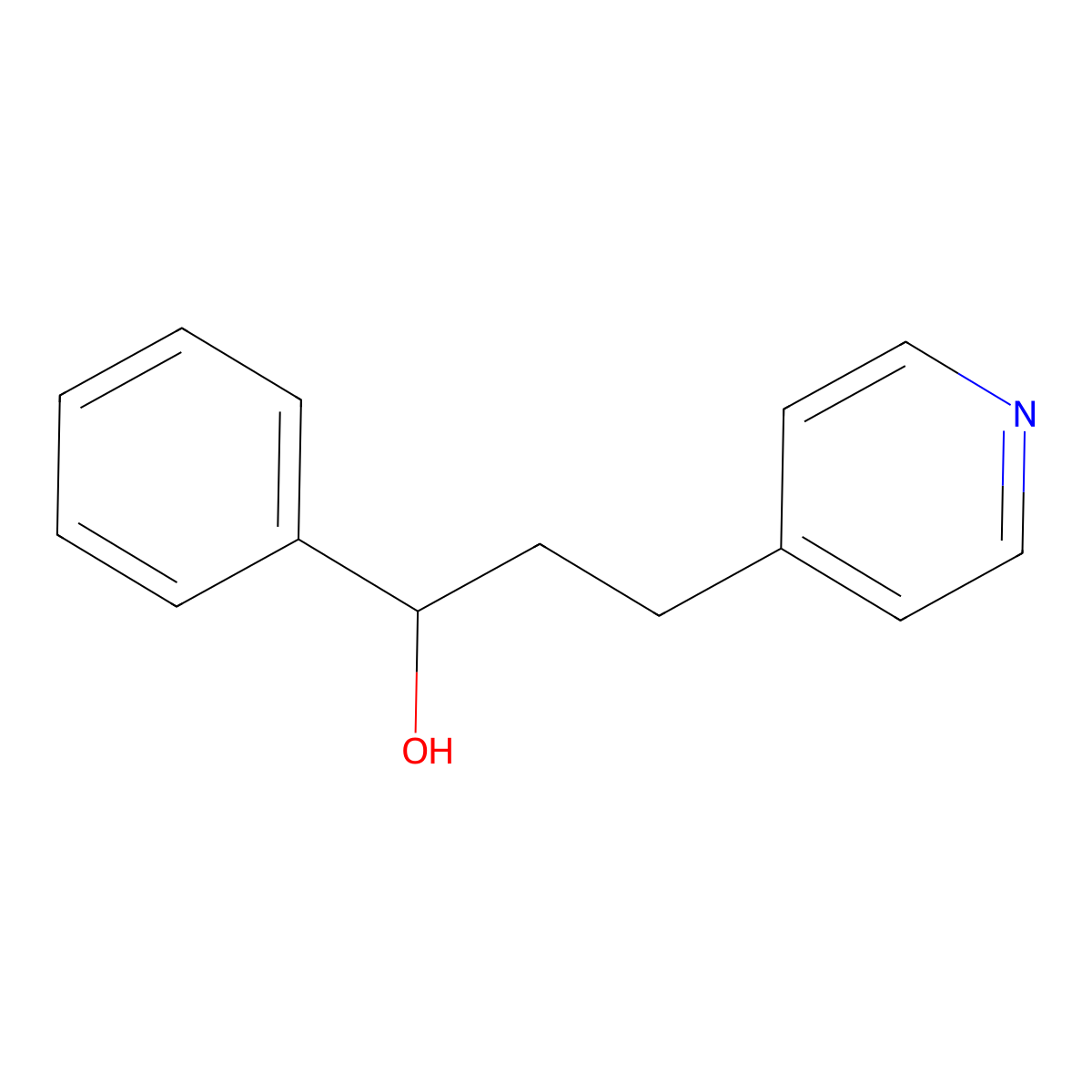 1-Phenyl-3-(pyridin-4-yl)propan-1-ol molecular structure, CAS 82106-08-9