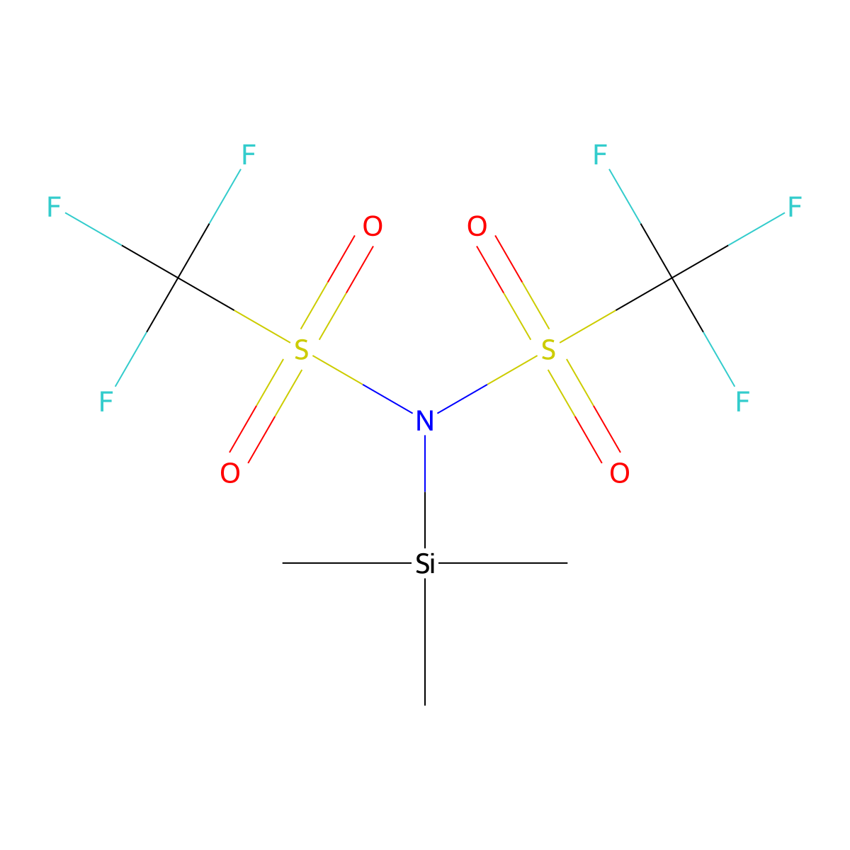 N-(Trimethylsilyl)bis(trifluoromethanesulfonyl)imide molecular structure, CAS 82113-66-4
