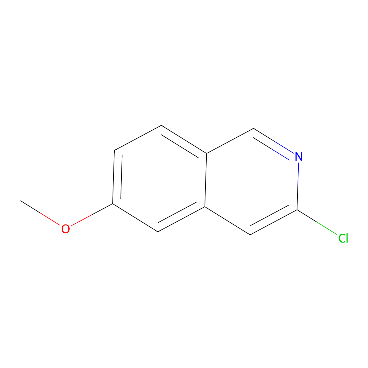 3-Chloro-6-methoxyisoquinoline molecular structure, CAS 82117-20-2