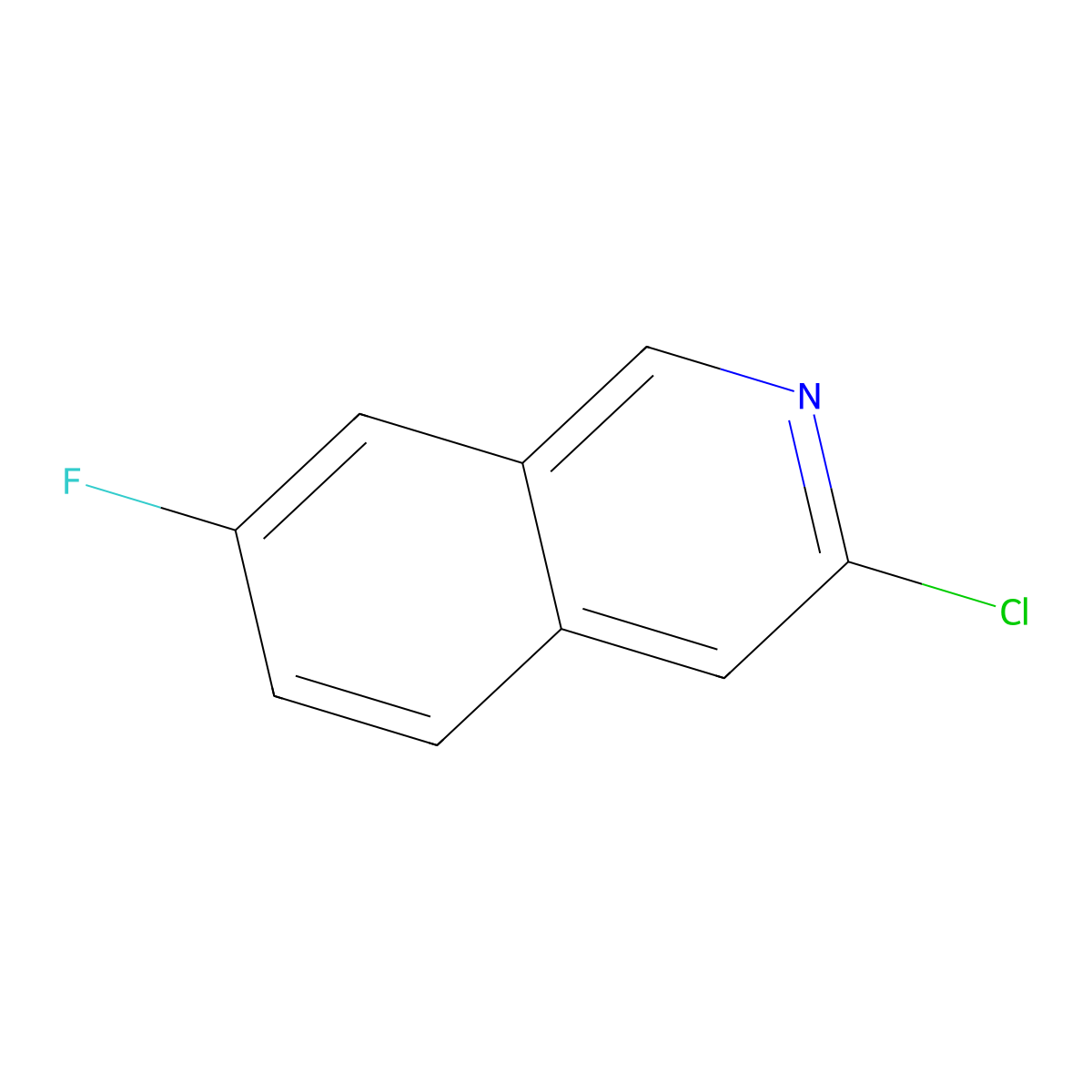 3-Chloro-7-fluoroisoquinoline molecular structure, CAS 82117-26-8