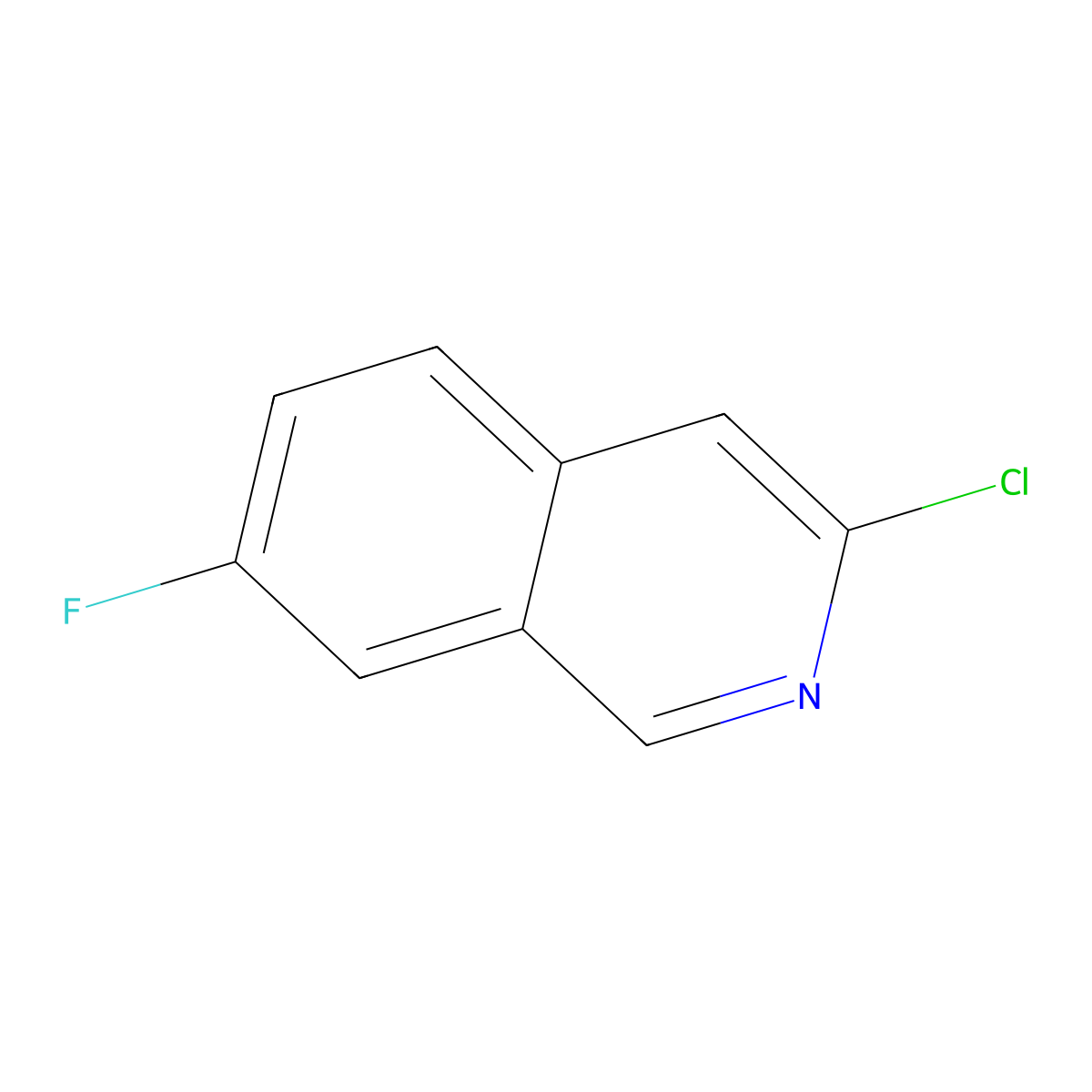 3-Chloro-7-fluoroisoquinoline molecular structure, CAS 82117-26-8