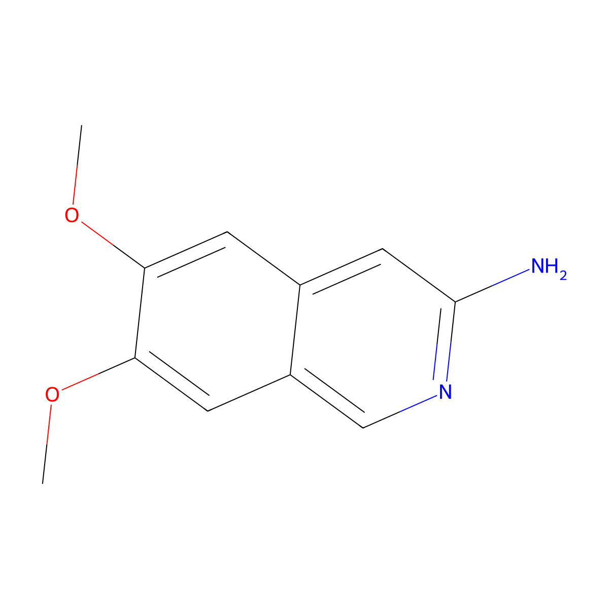 6,7-Dimethoxyisoquinolin-3-amine molecular structure, CAS 82117-33-7