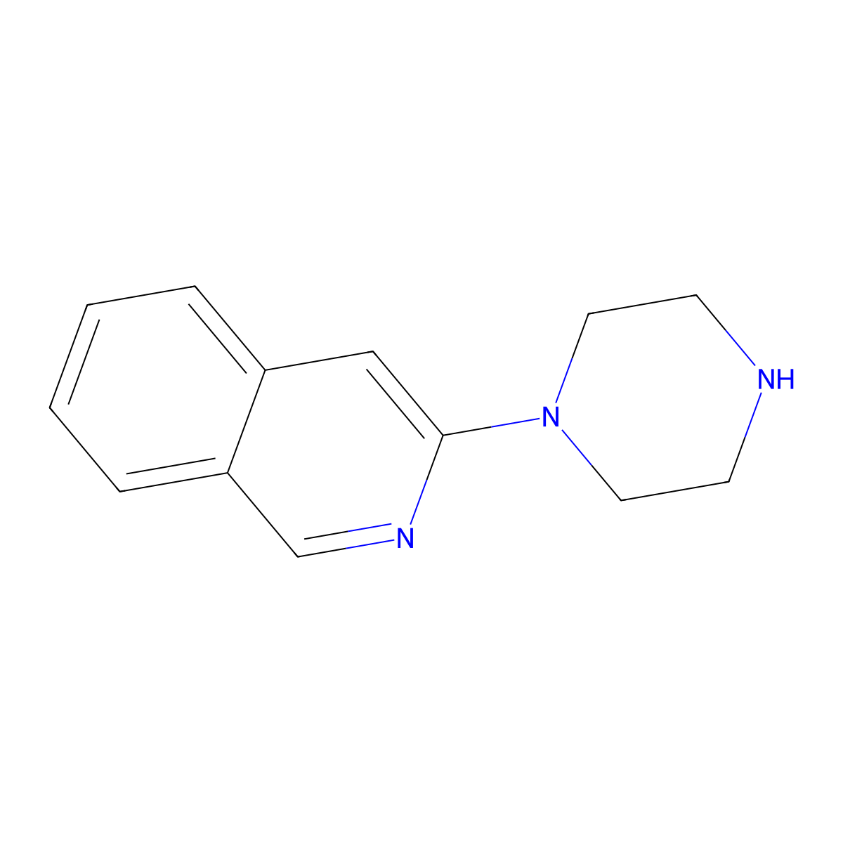3-(Piperazin-1-yl)isoquinoline molecular structure, CAS 82117-35-9