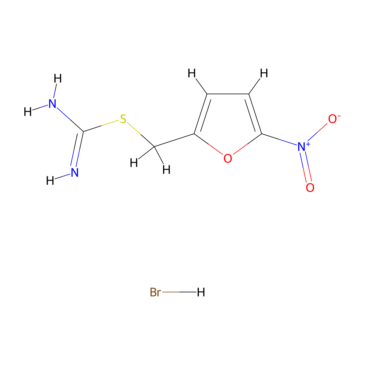 (5-Nitrofuran-2-yl)methyl carbamimidothioate hydrobromide molecular structure, CAS 82118-18-1