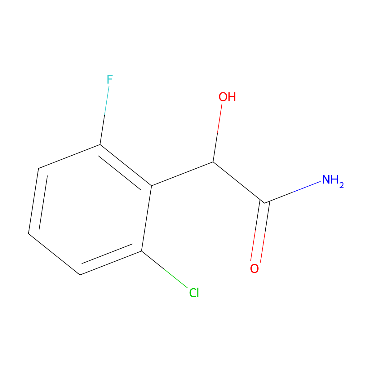 2-(2-Chloro-6-fluorophenyl)-2-hydroxyacetamide molecular structure, CAS 82128-23-2