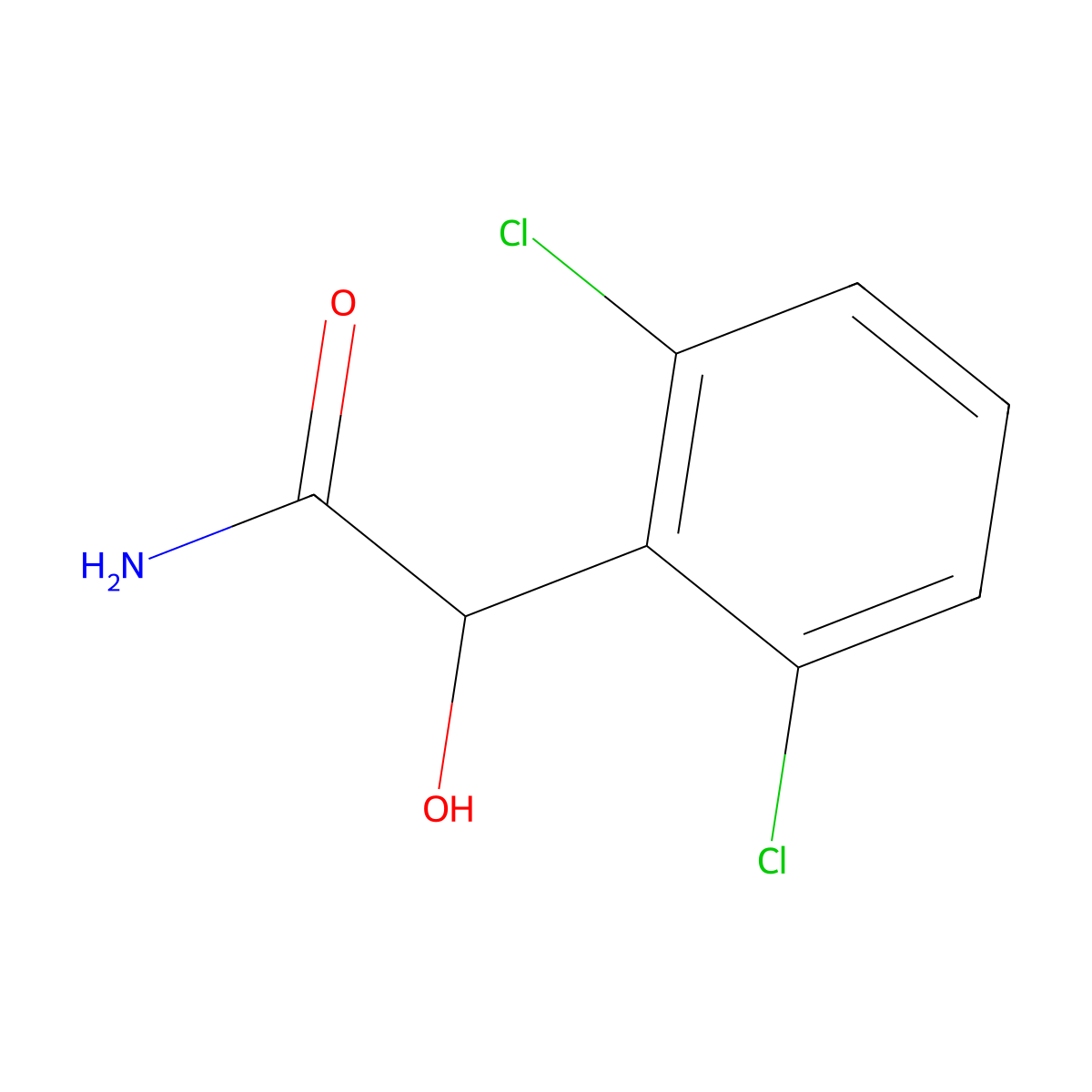 2-(2,6-Dichlorophenyl)-2-hydroxyacetamide molecular structure, CAS 82128-24-3