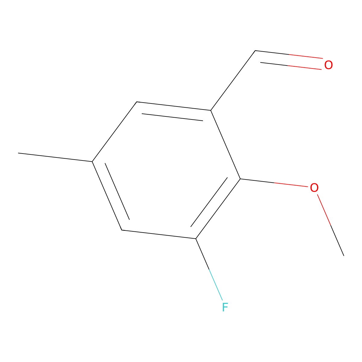 3-Fluoro-2-methoxy-5-methylbenzaldehyde molecular structure, CAS 82129-37-1