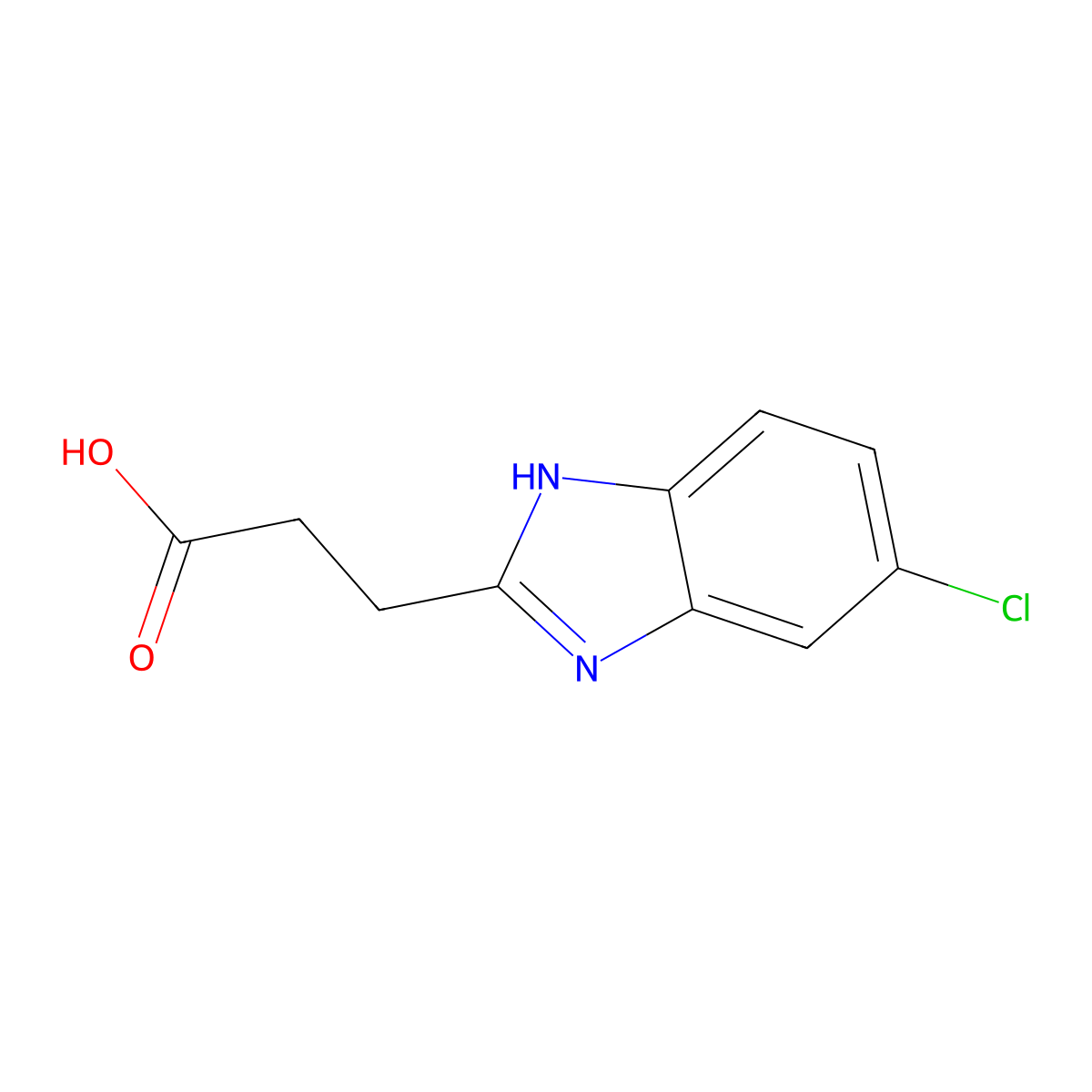 3-(6-Chloro-1H-benzoimidazol-2-yl)-propionic acid molecular structure, CAS 82138-56-5