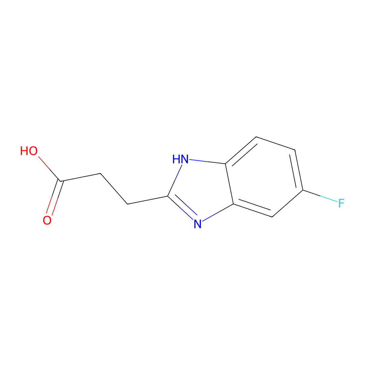 3-(5-Fluoro-1H-benzimidazol-2-YL)propanoic acid molecular structure, CAS 82138-57-6
