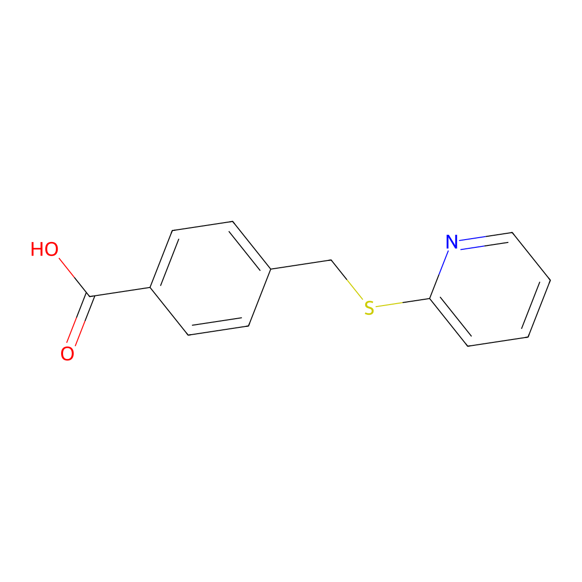 4-[(Pyridin-2-ylthio)methyl]benzoic acid molecular structure, CAS 82145-80-0