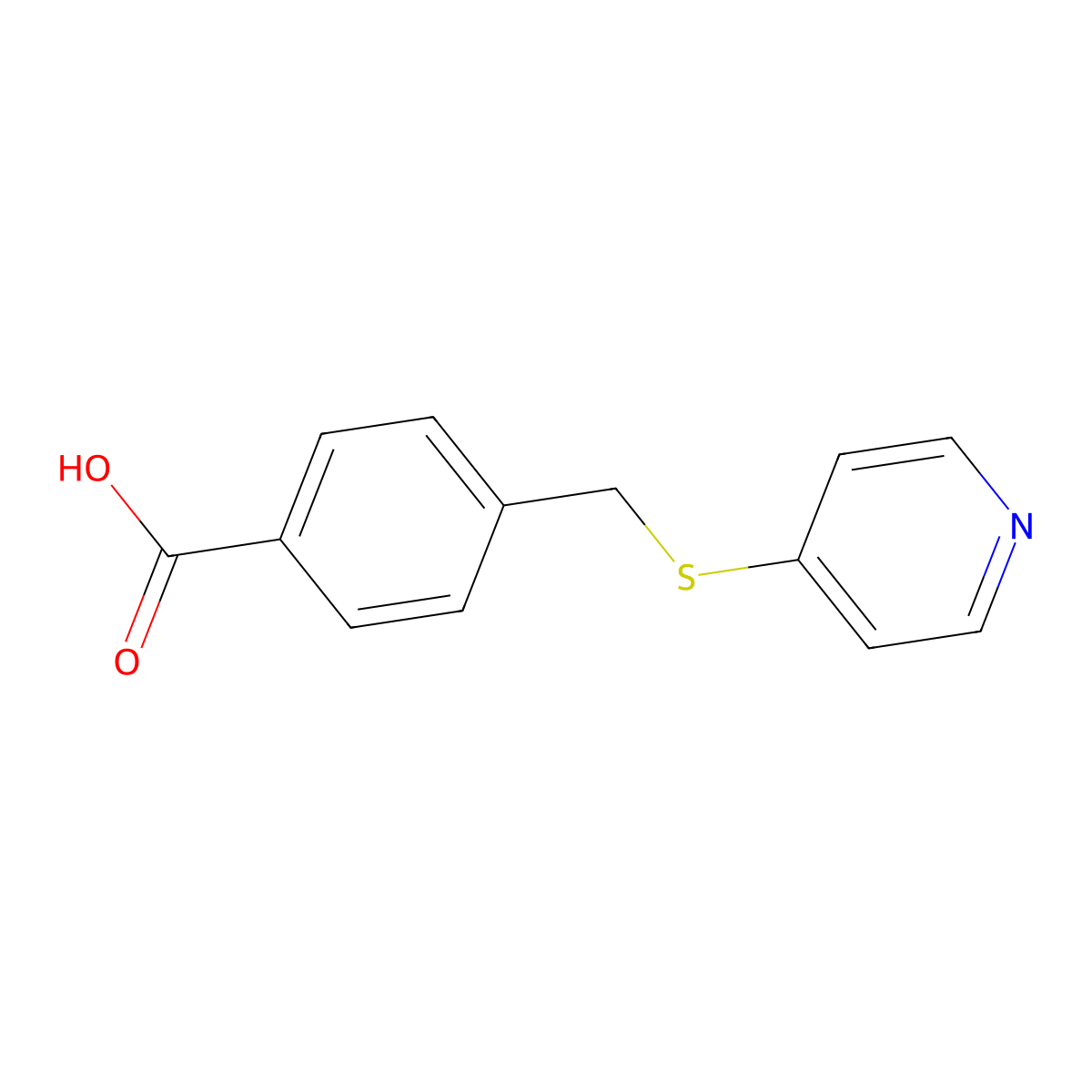 4-{[(Pyridin-4-yl)sulfanyl]methyl}benzoic acid molecular structure, CAS 82145-82-2
