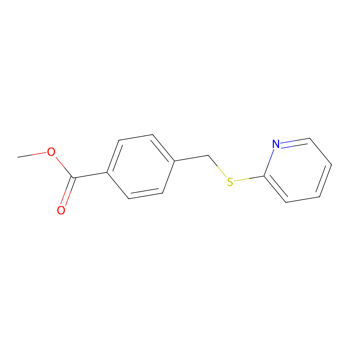 Methyl 4-((pyridin-2-ylthio)methyl)benzoate molecular structure, CAS 82145-97-9