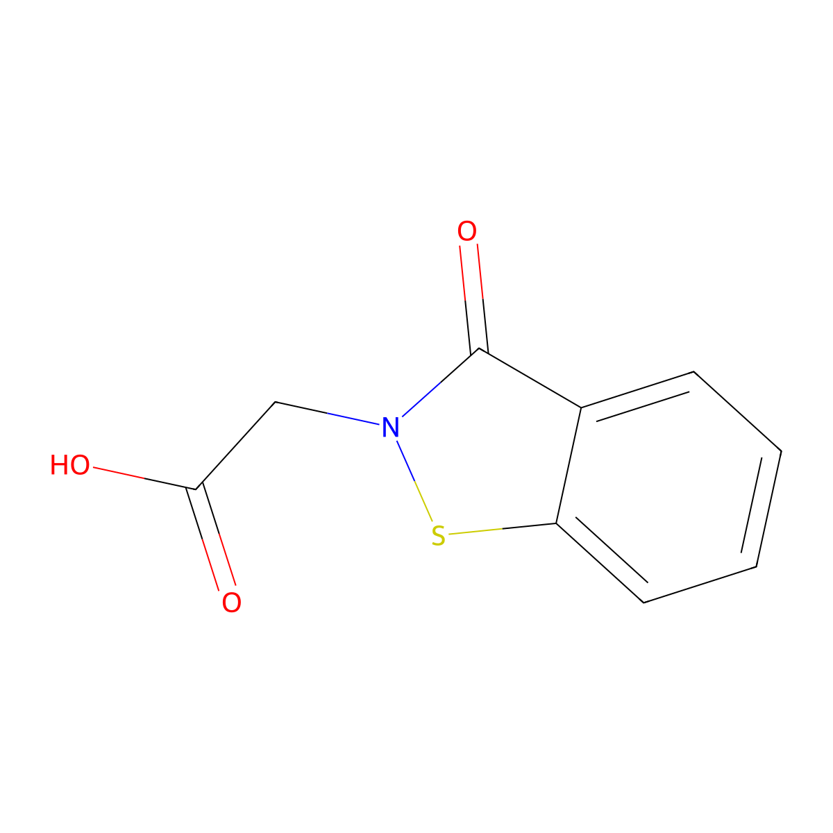 2-(3-Oxo-2,3-dihydro-1,2-benzothiazol-2-yl)acetic acid molecular structure, CAS 82152-06-5