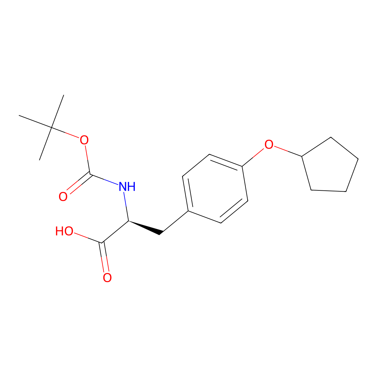 N-(tert-Butoxycarbonyl)-O-cyclopentyl-L-tyrosine molecular structure, CAS 82152-22-5