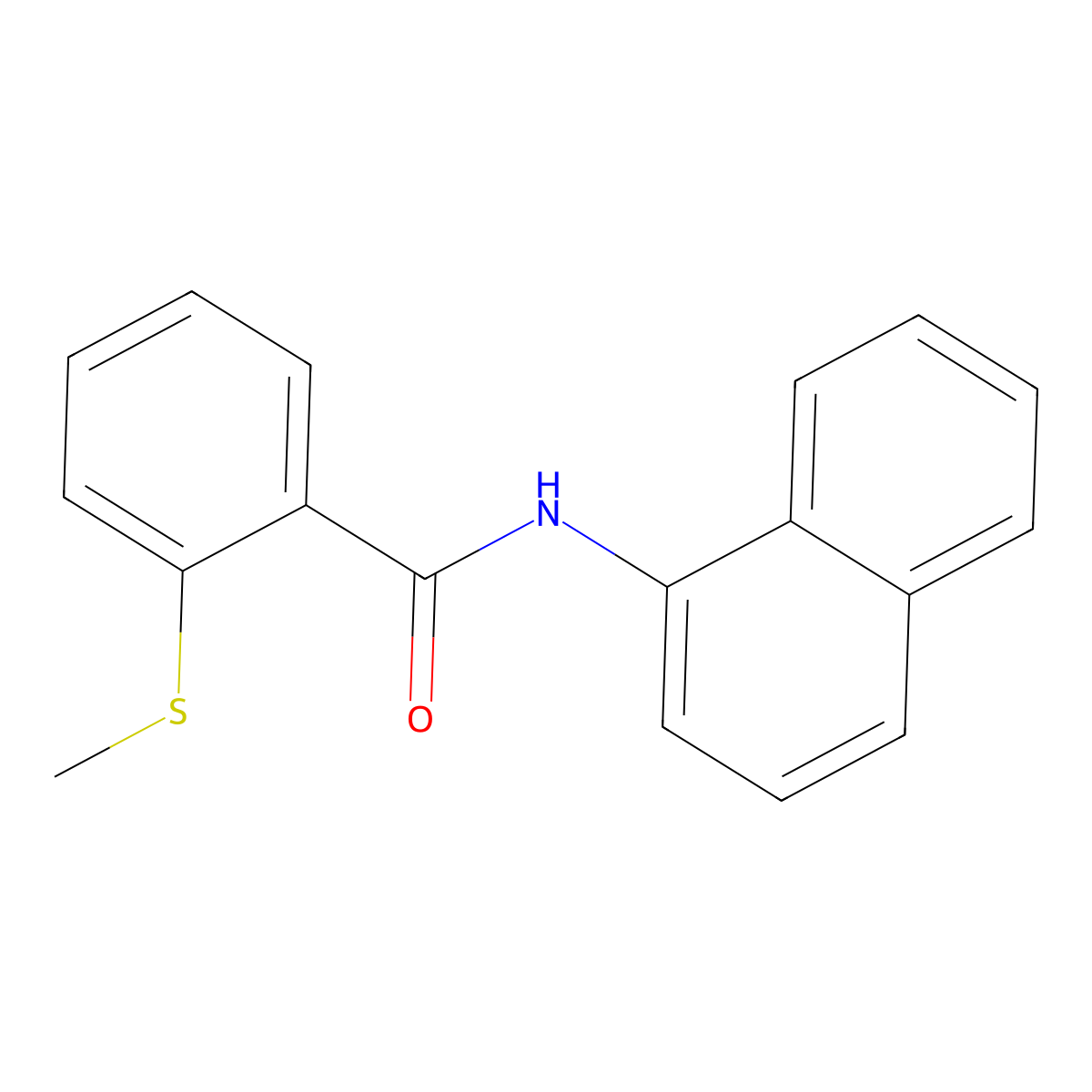 2-methylsulfanyl-N-naphthalen-1-ylbenzamide molecular structure, CAS 82153-09-1
