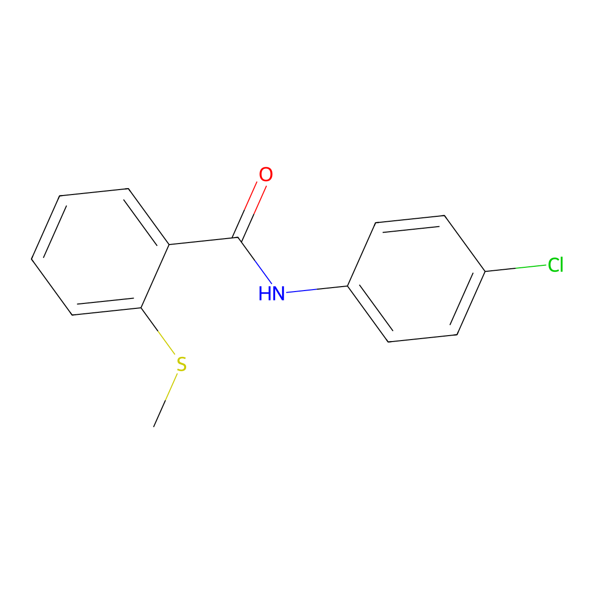 N-(4-chlorophenyl)-2-(methylsulfanyl)benzamide molecular structure, CAS 82153-19-3