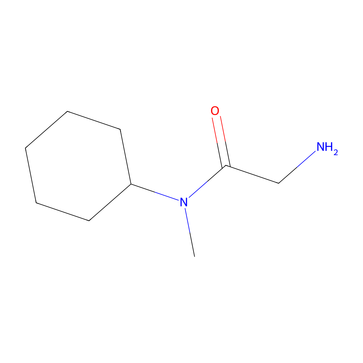 2-amino-N-cyclohexyl-N-methylacetamide molecular structure, CAS 82155-43-9