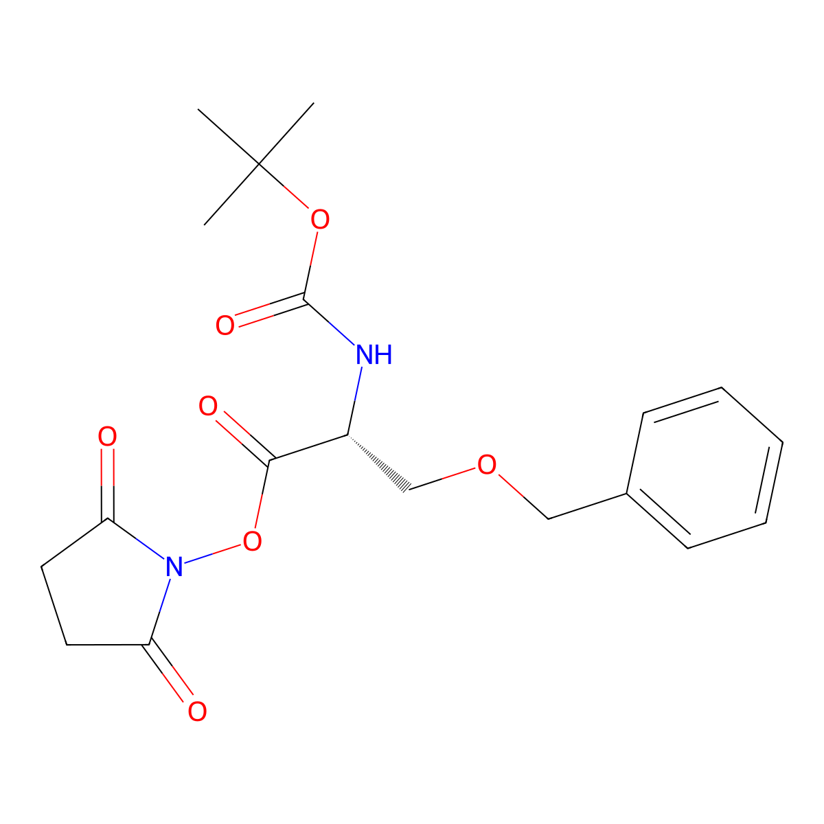 Boc-D-ser(bzl)-osu molecular structure, CAS 82155-85-9