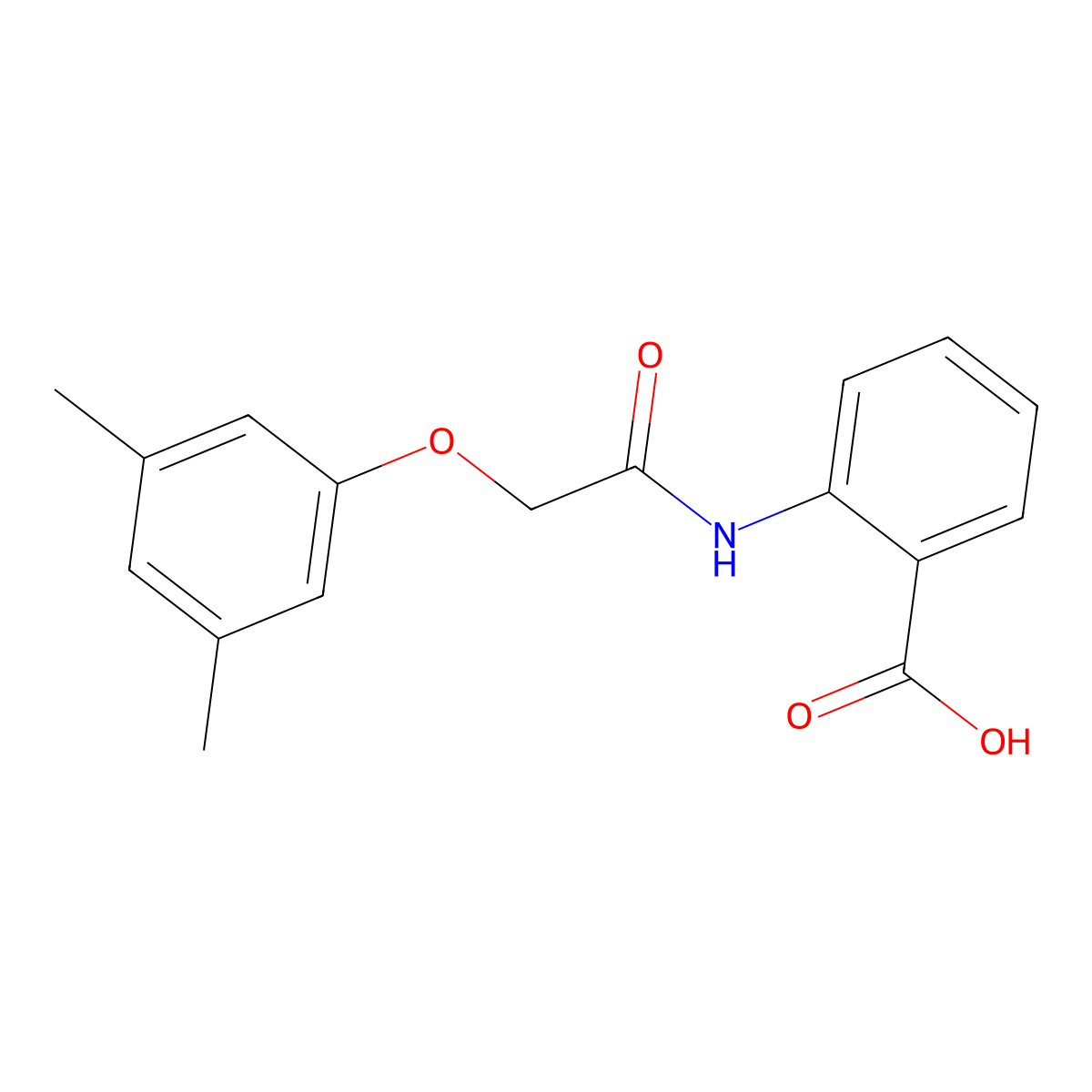 2-{[(3,5-Dimethylphenoxy)acetyl]amino}benzoic acid molecular structure, CAS 82157-42-4