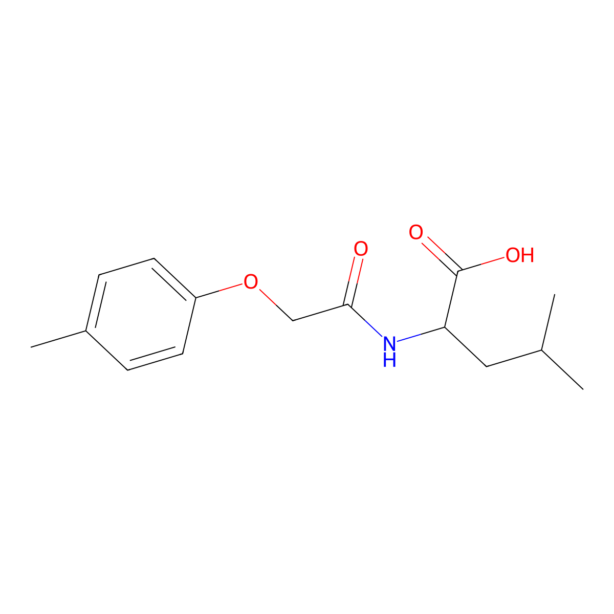 4-methyl-2-[[2-(4-methylphenoxy)acetyl]amino]pentanoic Acid molecular structure, CAS 82157-54-8