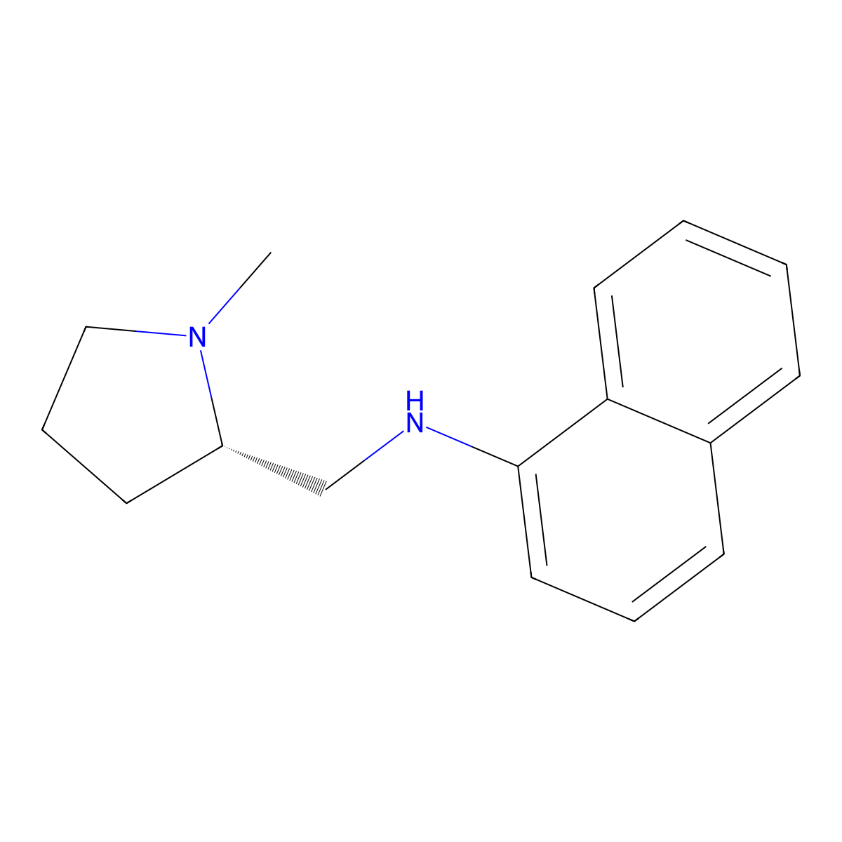 (S)-(-)-1-Methyl-2-(1-naphthylaminomethyl)pyrrolidine molecular structure, CAS 82160-07-4