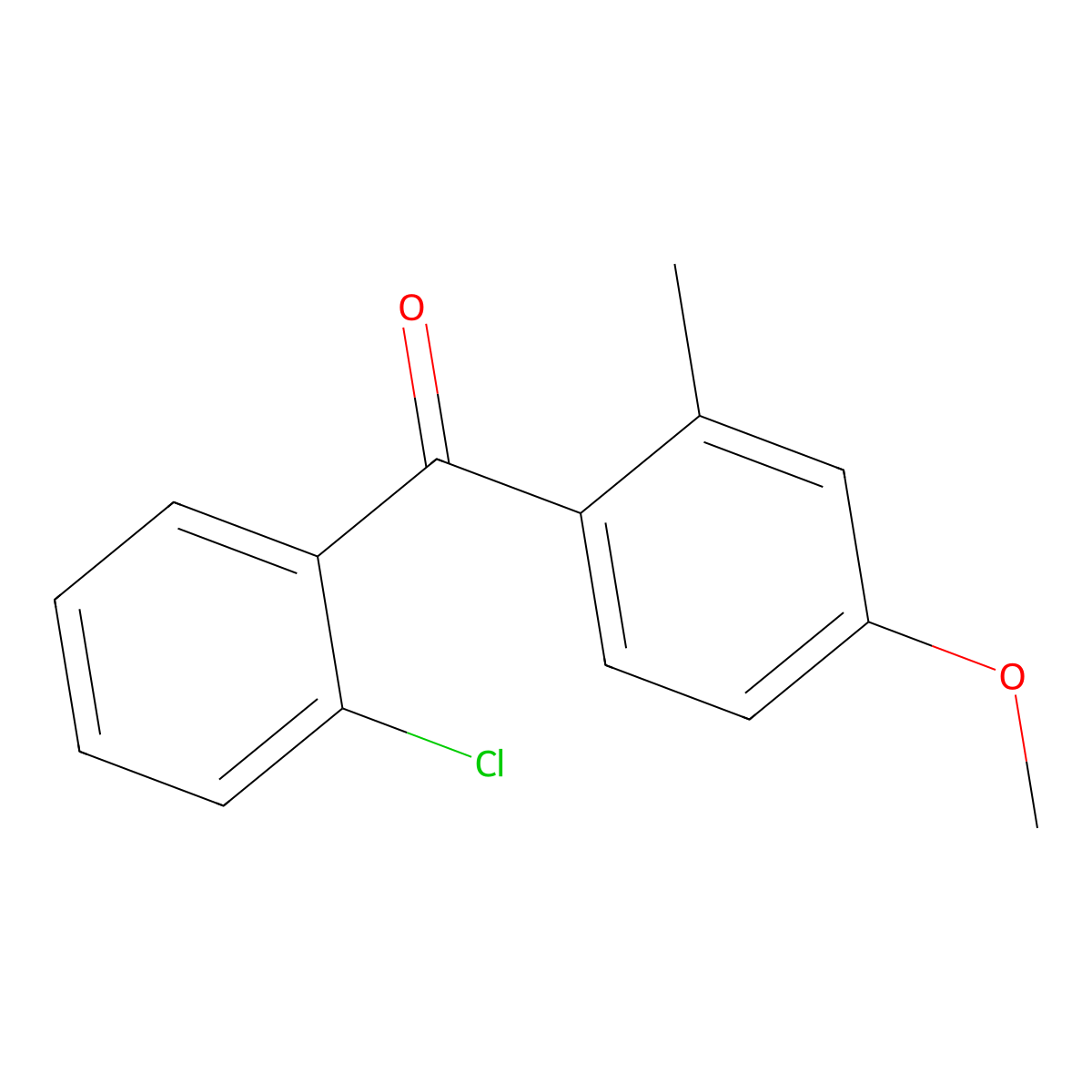 (2-Chlorophenyl)(4-methoxy-2-methylphenyl)methanone molecular structure, CAS 82162-91-2