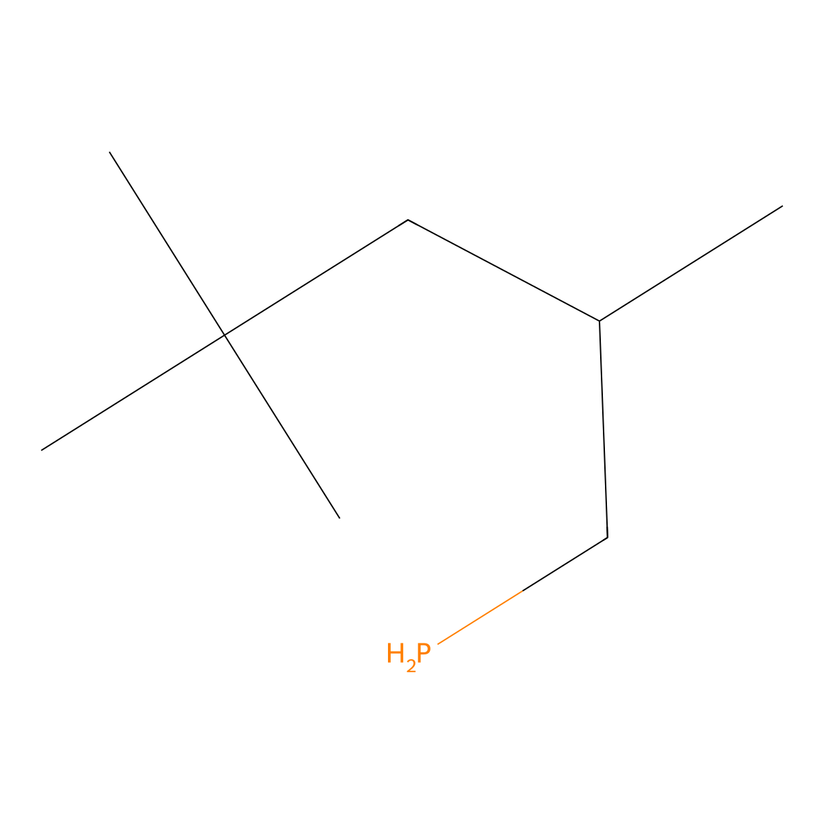 Phosphine, (2,4,4-trimethylpentyl)- molecular structure, CAS 82164-75-8
