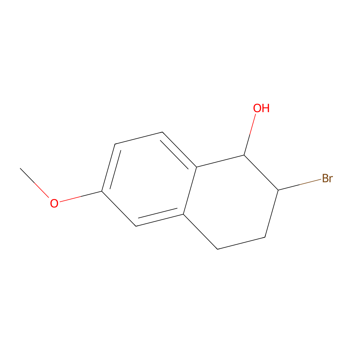 2-Bromo-6-methoxy-1,2,3,4-tetrahydronaphthalen-1-ol molecular structure, CAS 82167-71-3