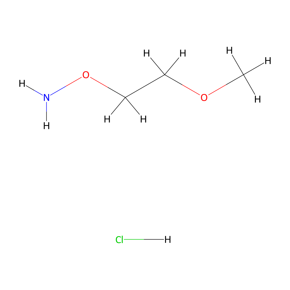 O-(2-Methoxyethyl)hydroxylamine--hydrogen chloride (1/1) molecular structure, CAS 82172-73-4