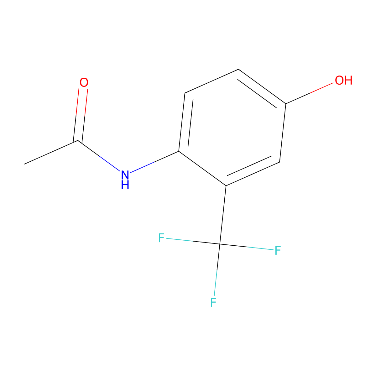 N-(4-hydroxy-2-(trifluoromethyl)phenyl)acetamide molecular structure, CAS 821764-98-1