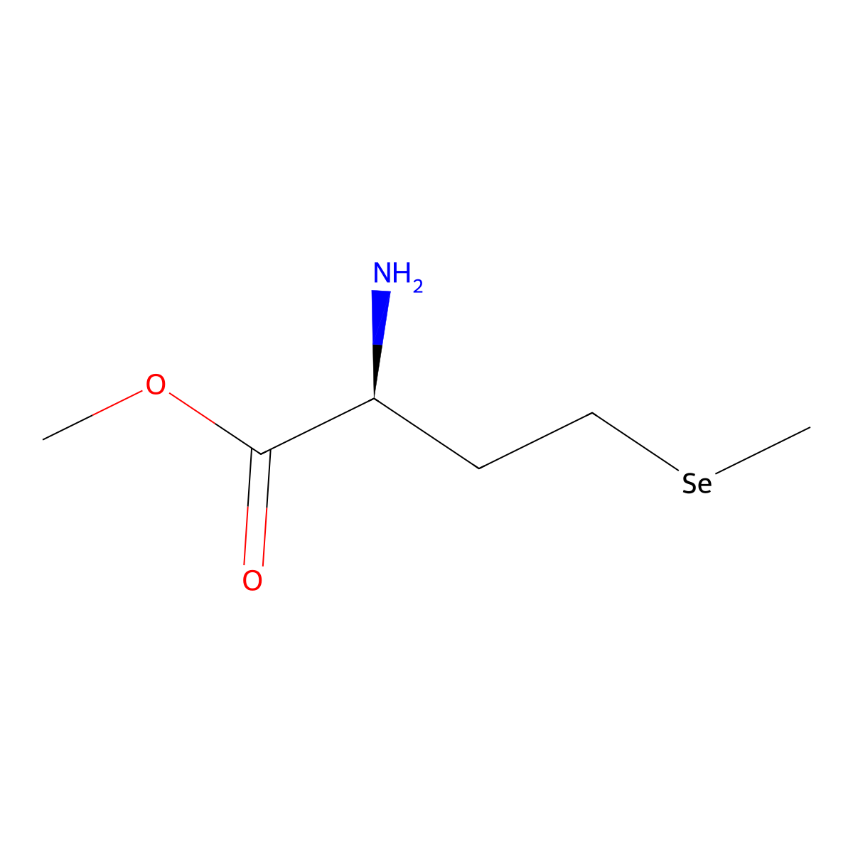 Methyl (2S)-2-amino-4-(methylselanyl)butanoate molecular structure, CAS 821766-18-1