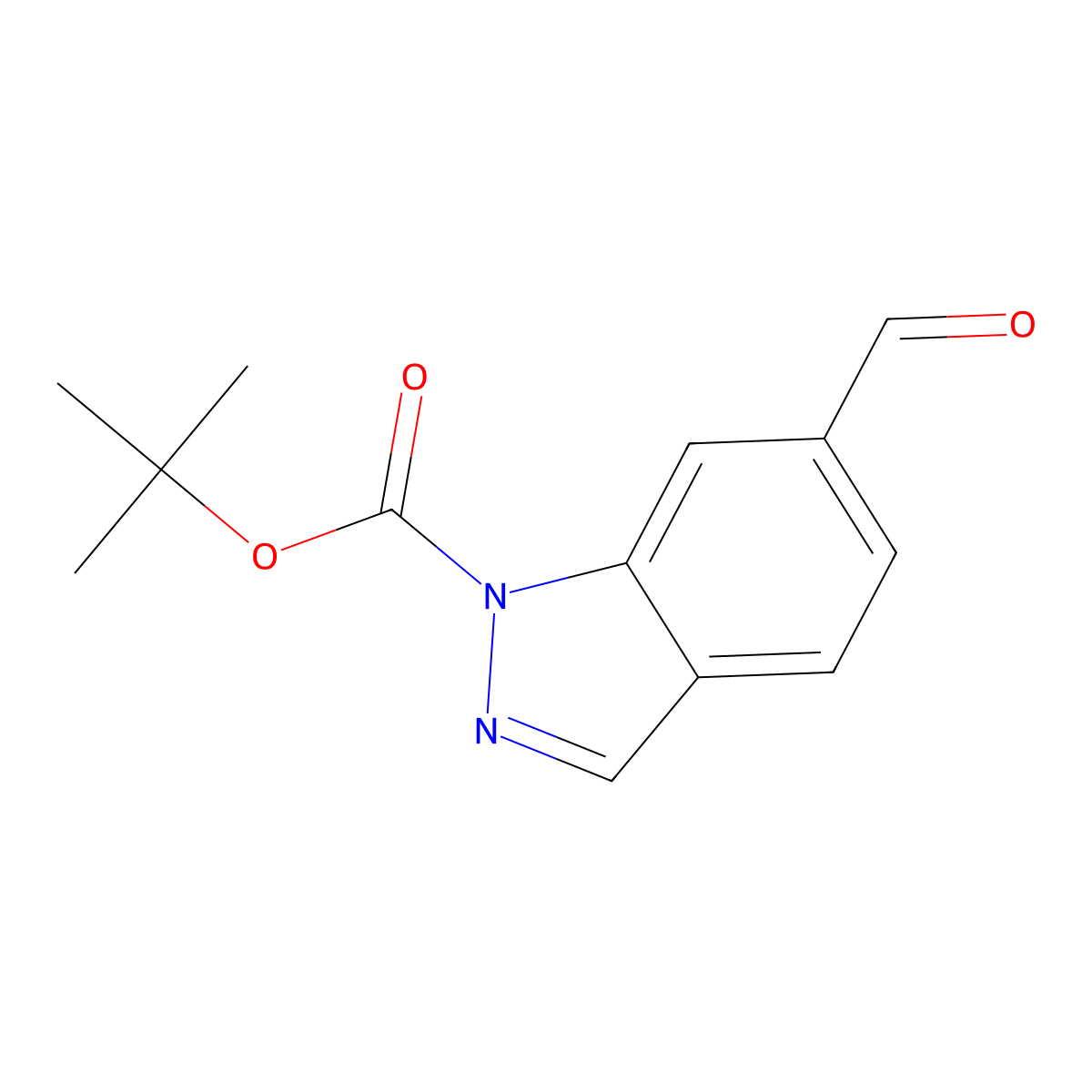 tert-butyl 6-formyl-1H-indazole-1-carboxylate molecular structure, CAS 821767-62-8