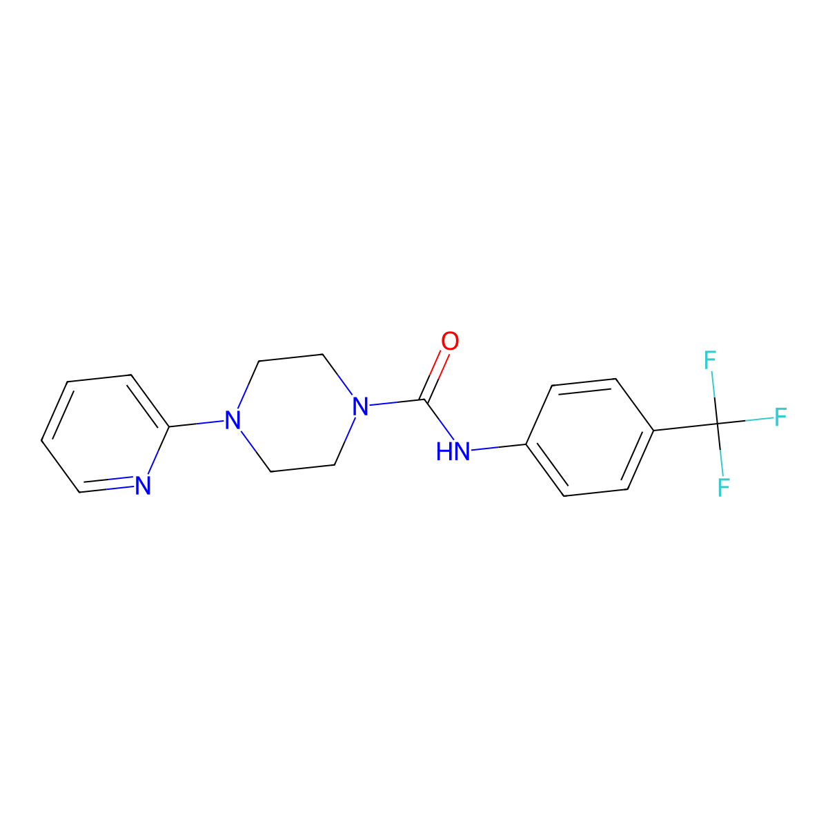4-(Pyridin-2-YL)-N-[4-(trifluoromethyl)phenyl]piperazine-1-carboxamide molecular structure, CAS 821767-83-3