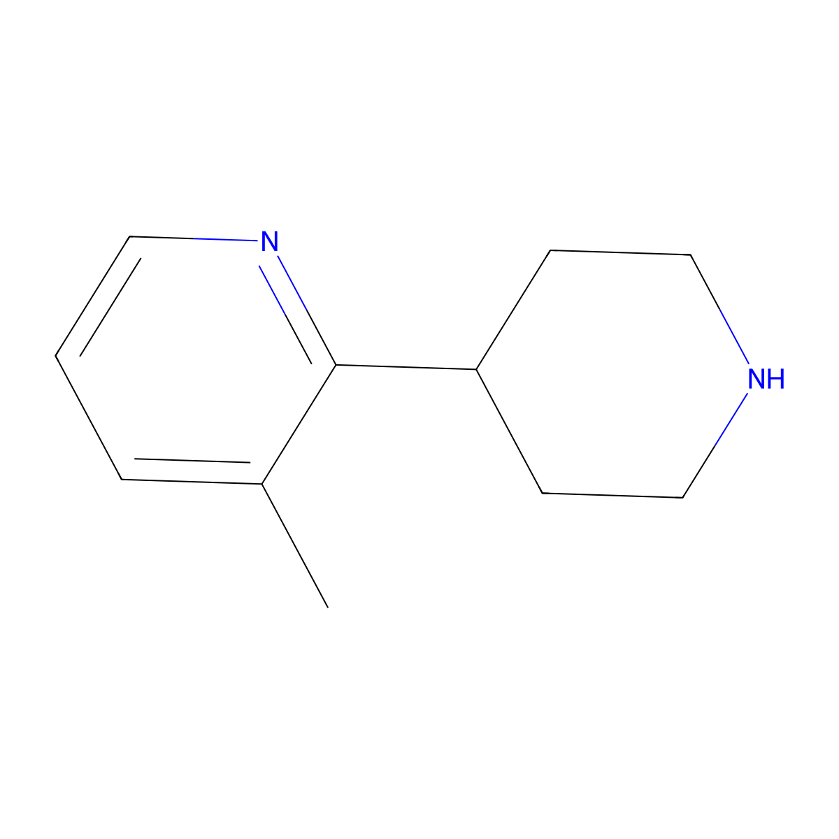 3-Methyl-2-(piperidin-4-yl)pyridine molecular structure, CAS 821768-08-5