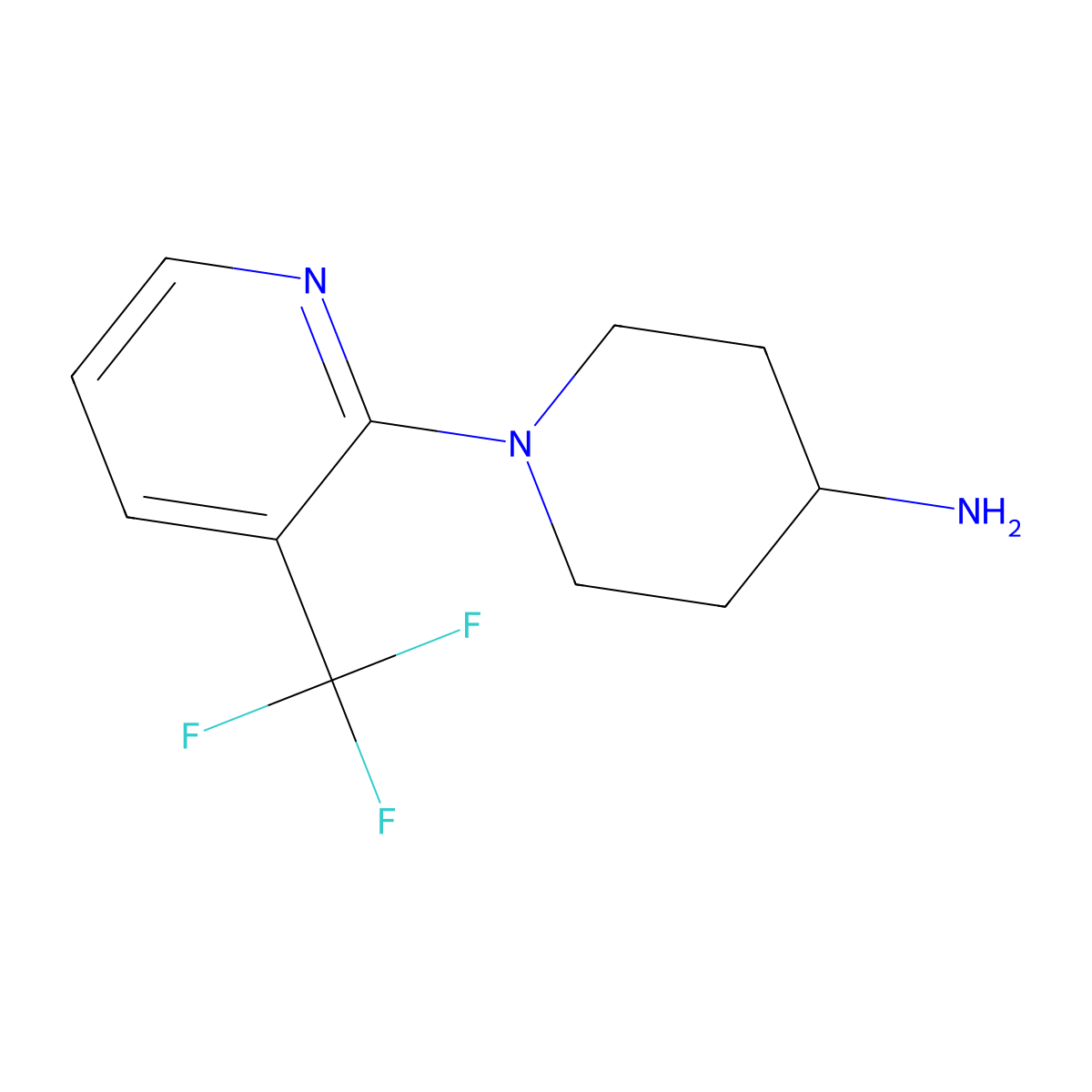 1-[3-(Trifluoromethyl)pyridin-2-yl]piperidin-4-amine molecular structure, CAS 821768-16-5