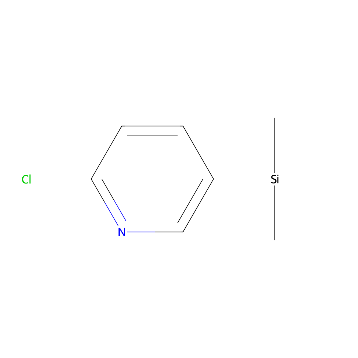 Pyridine, 2-chloro-5-(trimethylsilyl)- molecular structure, CAS 821773-96-0