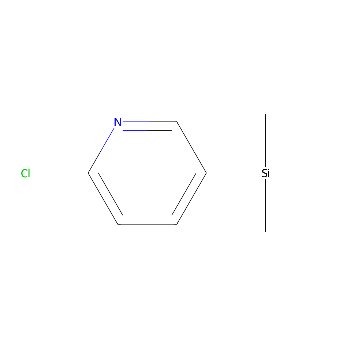 Pyridine, 2-chloro-5-(trimethylsilyl)- molecular structure, CAS 821773-96-0