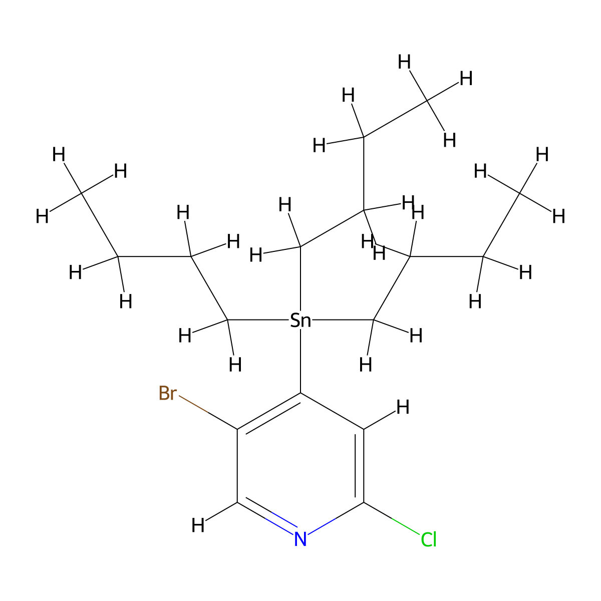 5-Bromo-2-chloro-4-(tributylstannyl)pyridine molecular structure, CAS 821773-99-3