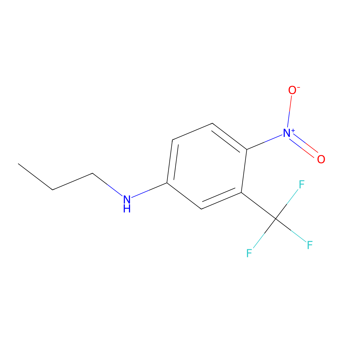 Benzenamine, 4-nitro-N-propyl-3-(trifluoromethyl)- molecular structure, CAS 821777-19-9