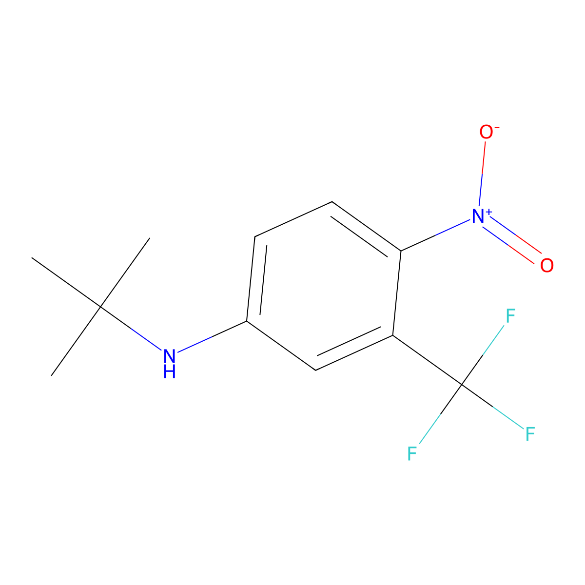 N-tert-Butyl-4-nitro-3-(trifluoromethyl)aniline molecular structure, CAS 821777-42-8