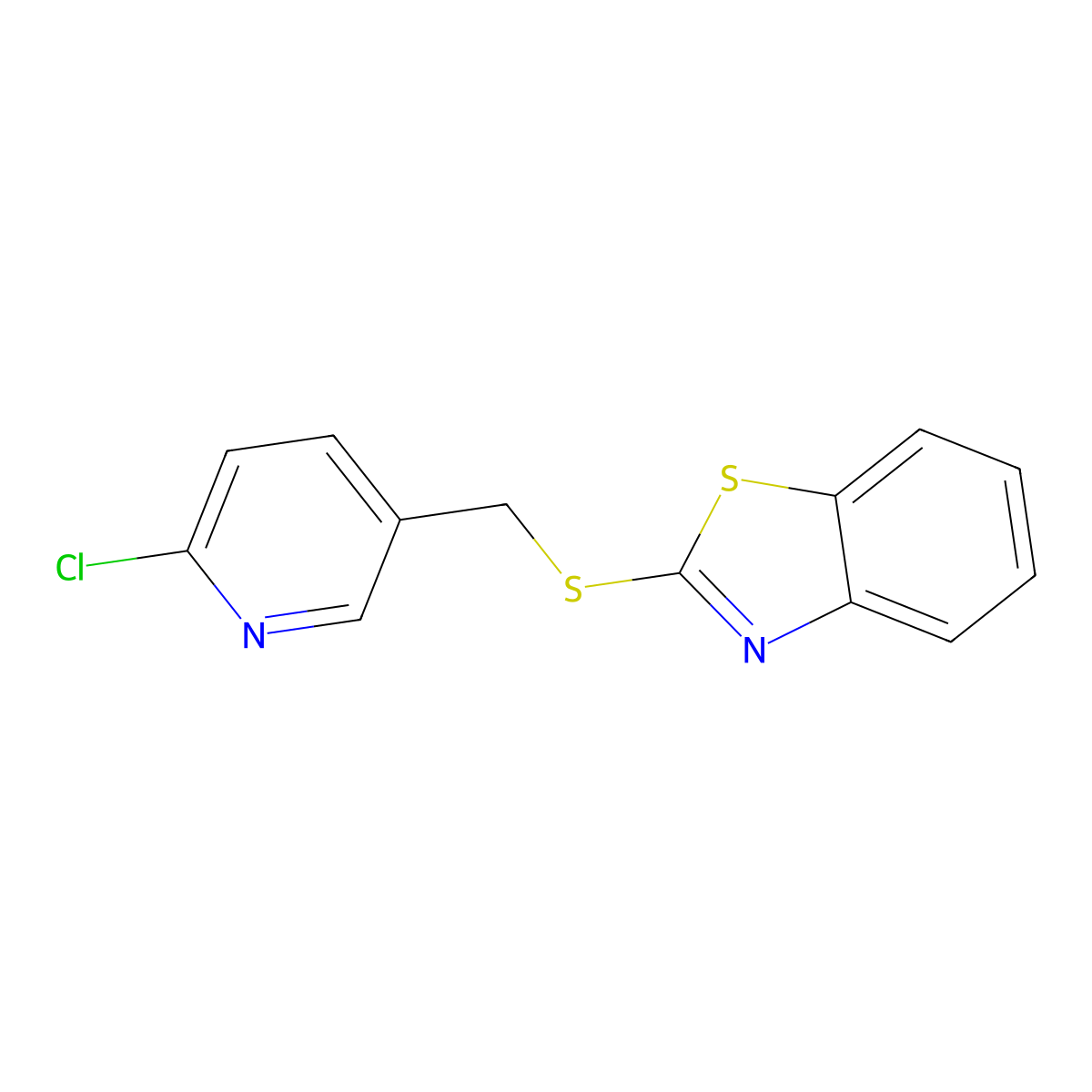 2-[(6-Chloropyridin-3-yl)methylsulfanyl]-1,3-benzothiazole molecular structure, CAS 821782-43-8