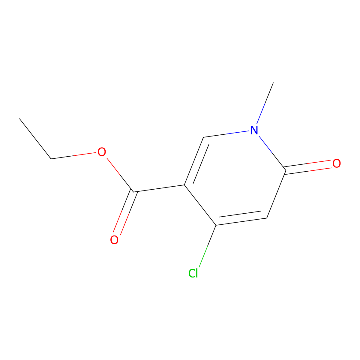 Ethyl 4-chloro-1-methyl-6-oxo-1,6-dihydropyridine-3-carboxylate molecular structure, CAS 821791-58-6