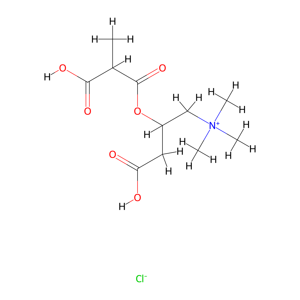 [3-Carboxy-2-(2-carboxypropanoyloxy)propyl]-trimethylazanium;chloride molecular structure, CAS 821794-54-1