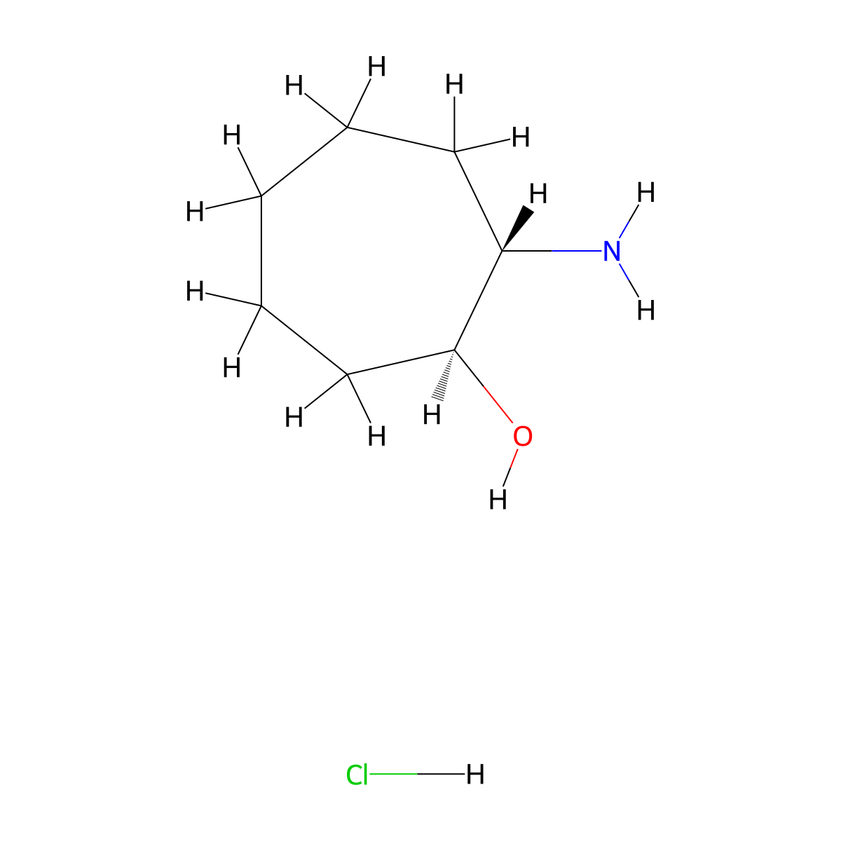 (1S,2S)-2-aminocycloheptan-1-ol hydrochloride molecular structure, CAS 821800-95-7