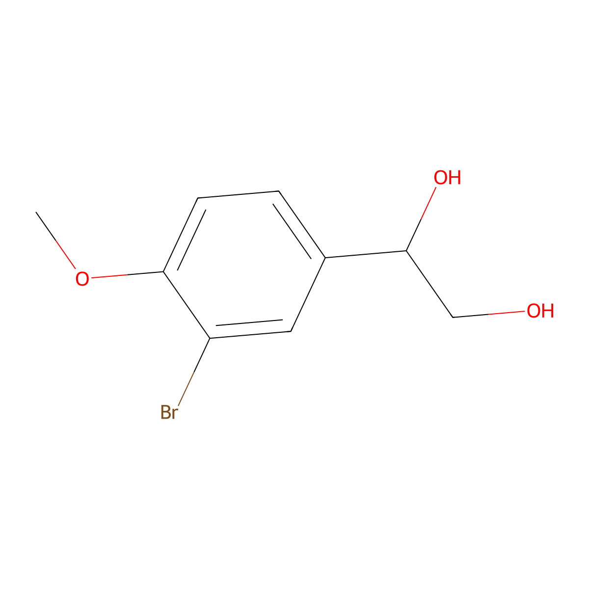 1-(3-Bromo-4-methoxyphenyl)ethane-1,2-diol molecular structure, CAS 821806-11-5