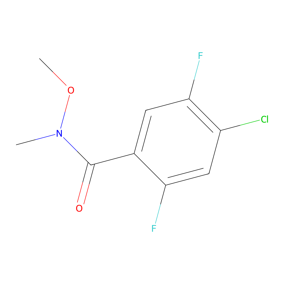 Benzamide, 4-chloro-2,5-difluoro-N-methoxy-N-methyl- molecular structure, CAS 821808-42-8