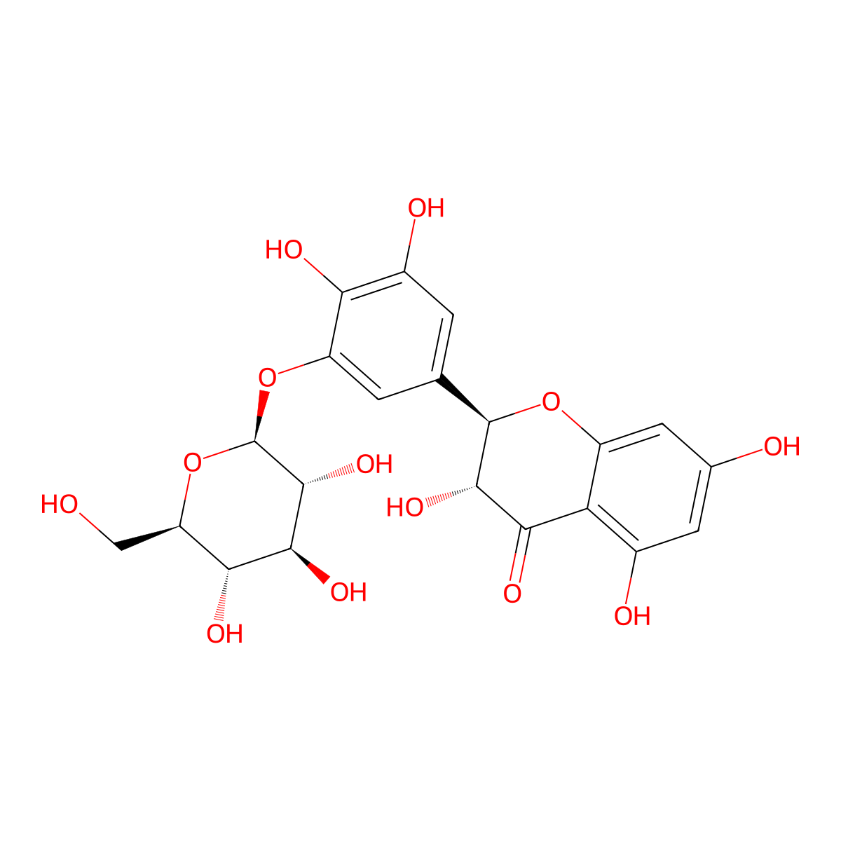 Ampelopsin 3'-glucoside molecular structure, CAS 82181-87-1