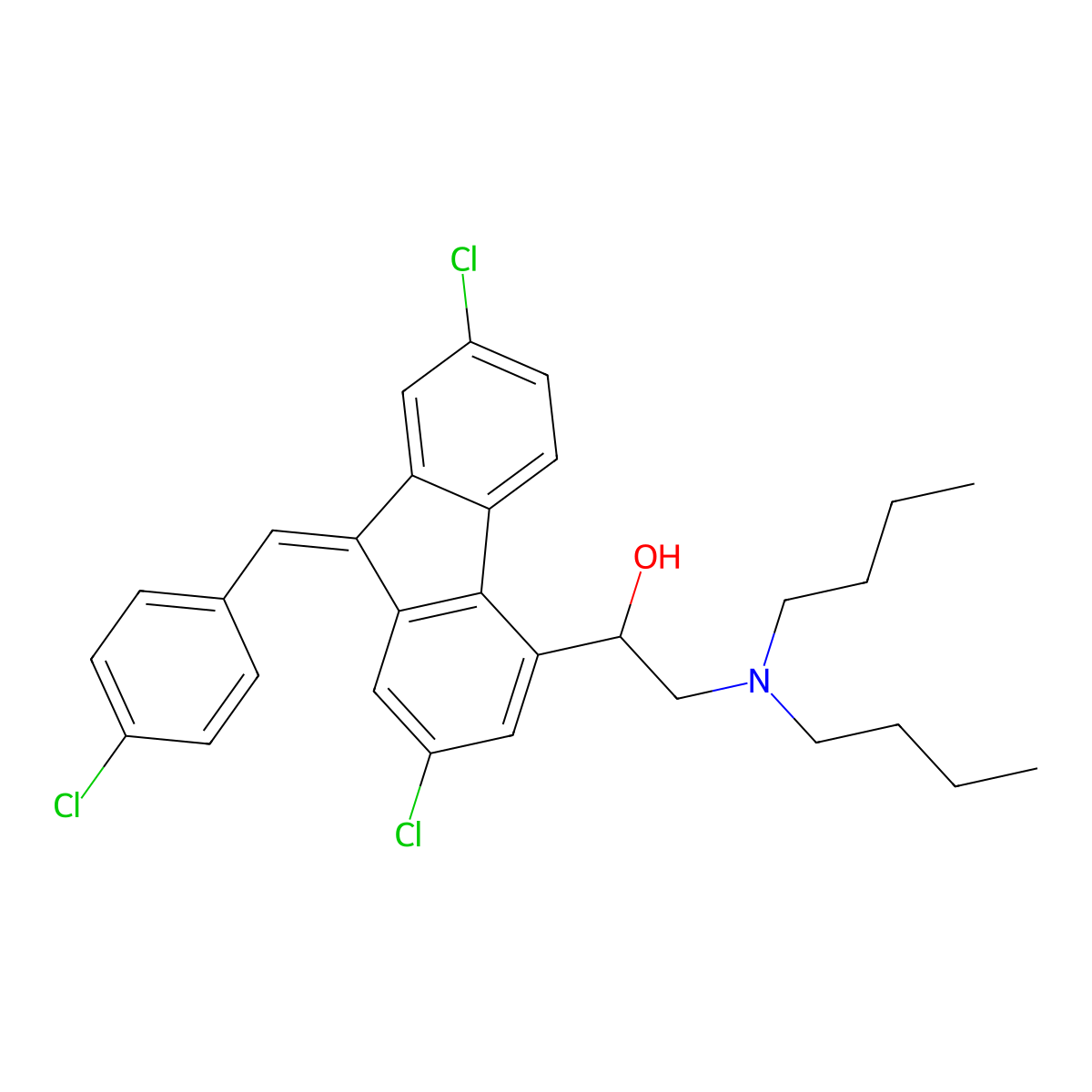 Lumefantrine molecular structure, CAS 82186-77-4