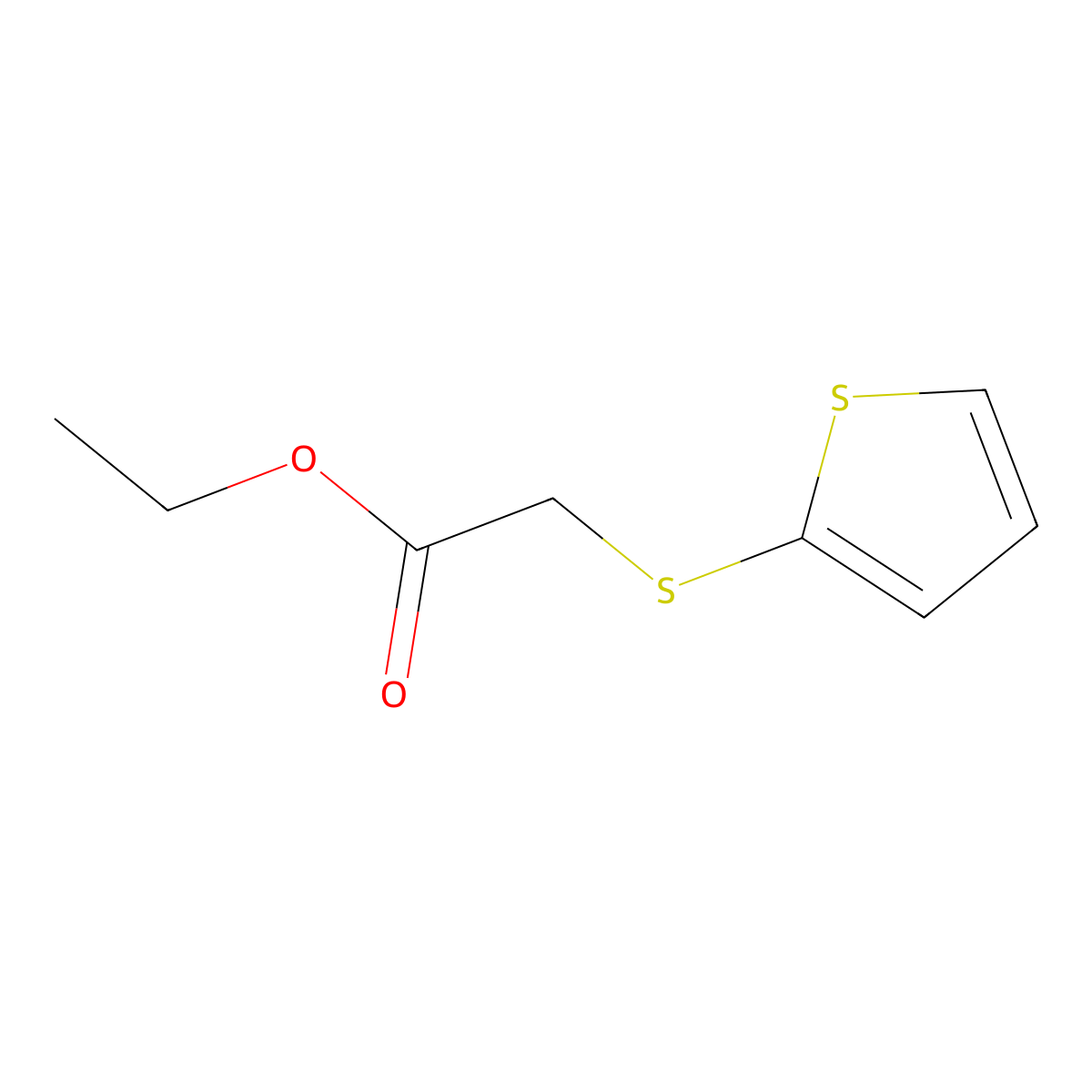 Ethyl 2-(thiophen-2-ylthio)acetate molecular structure, CAS 82187-66-4